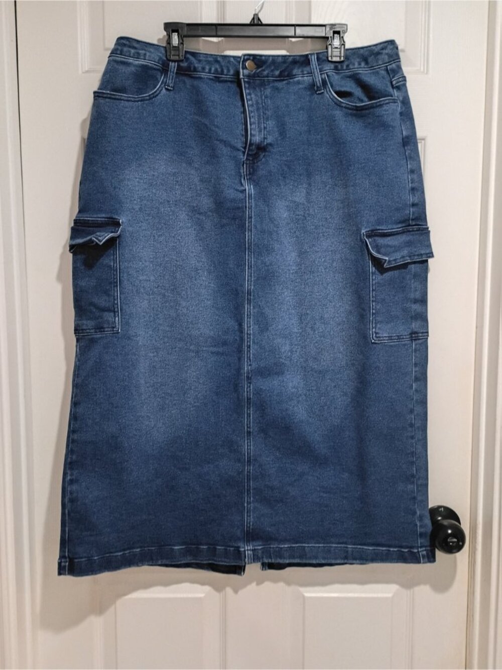 Est. 1946 Denim Long Stretchy Denim Skirt With Pockets Size 18W